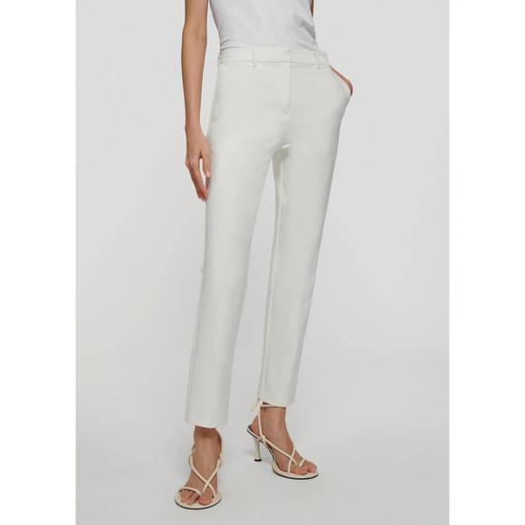 NEW DEREK LAM 10 CROSBY bronte cigarette pants in soft white - Picture 1 of 4
